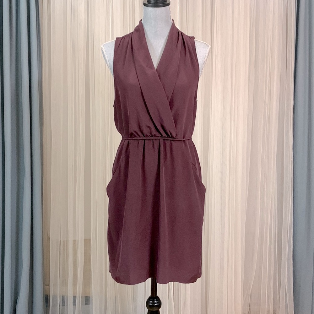 ARITZIA WILFRED silk dress with pockets self tie dress Fully lined size medium